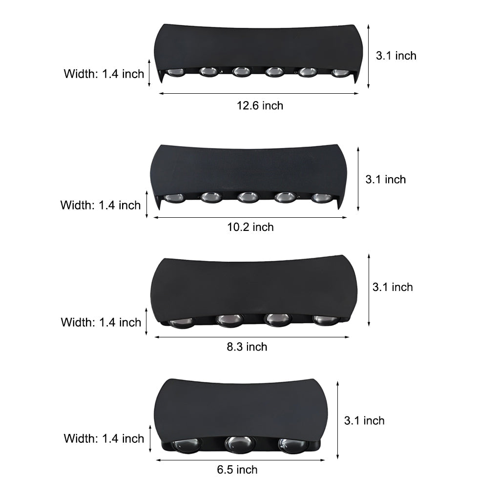 LED Waterproof Outdoor Up and Down Wall Lights - Aluminum Exterior Lighting