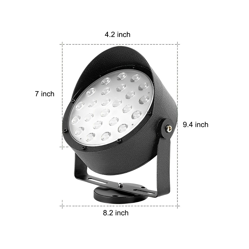 Modern Adjustable Waterproof Black LED Outdoor Spotlights with Anti-Slip Design