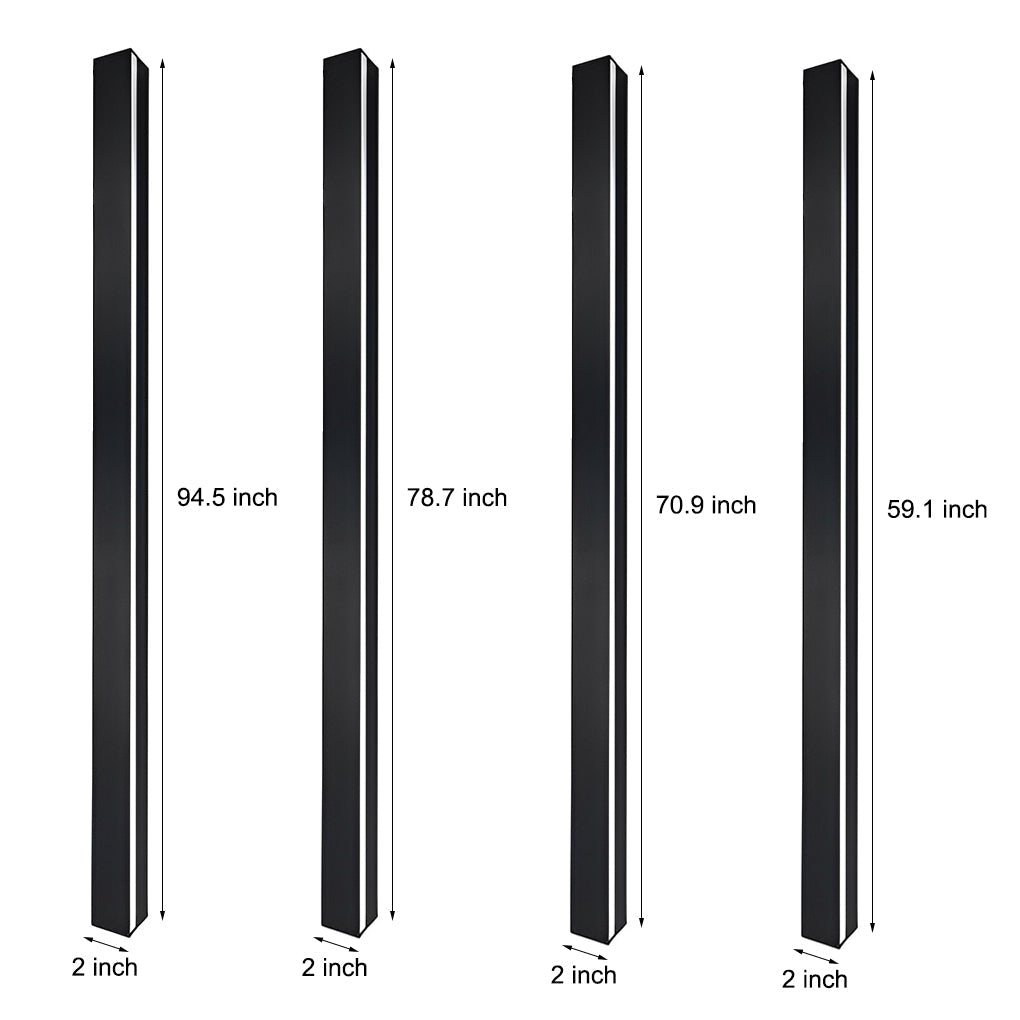 Minimalist Linear Solar Wall Sconce — Black Iron and Acrylic, LED, Waterproof, Remote Control, 3000K / 6000K, Multiple Lengths