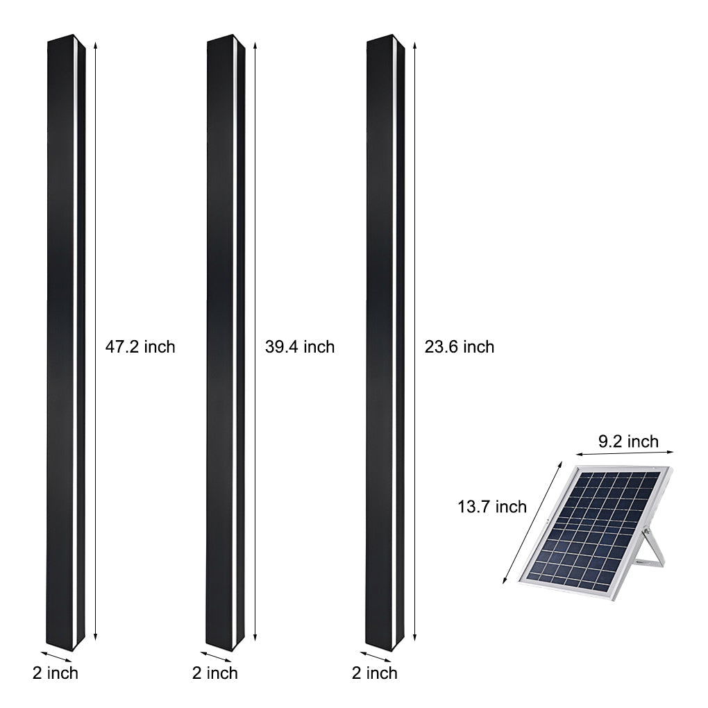 Minimalist Linear Solar Wall Sconce — Black Iron and Acrylic, LED, Waterproof, Remote Control, 3000K / 6000K, Multiple Lengths