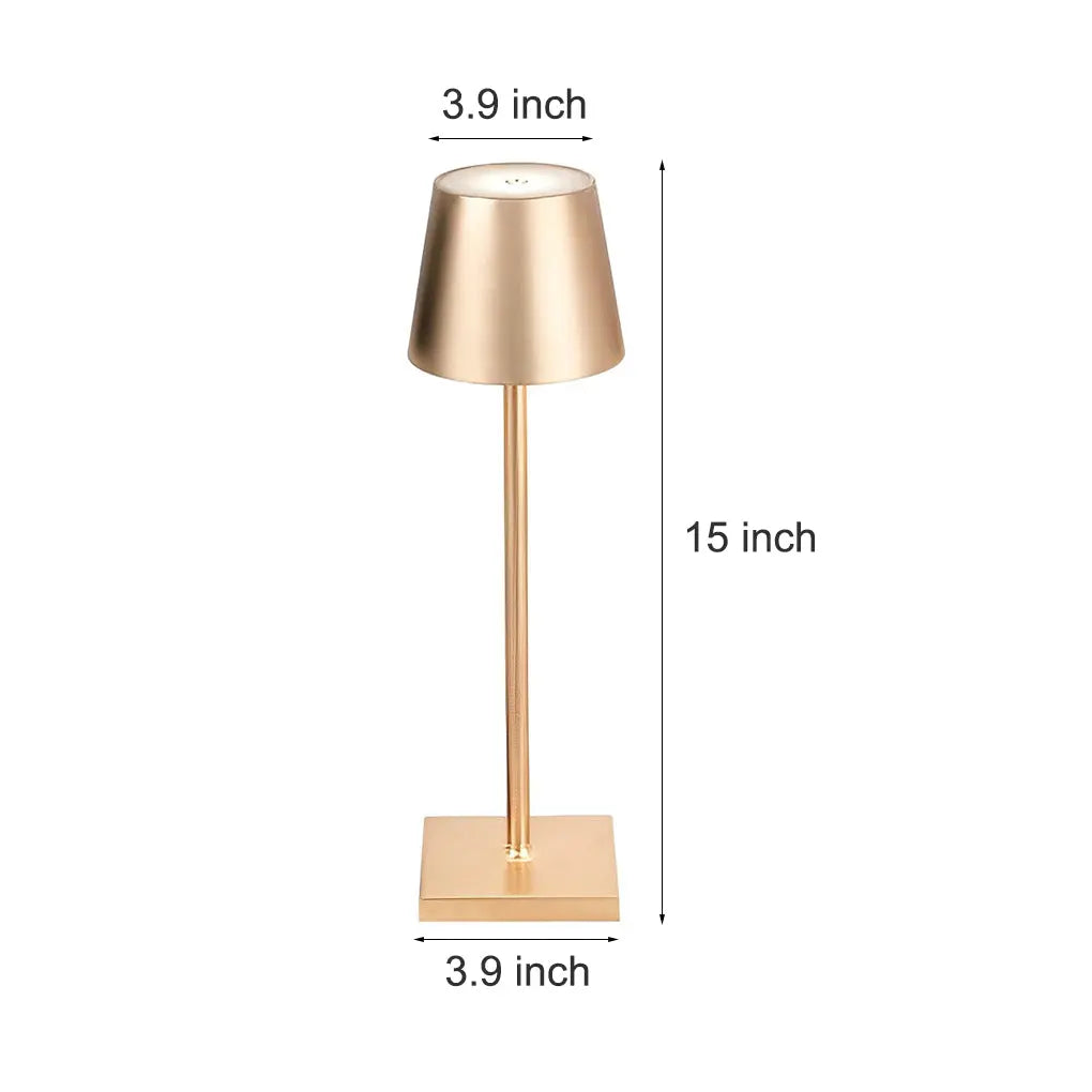 Portable Touch-Control Table Lamp with Rechargeable Aluminum Design - Top Hat Luxe