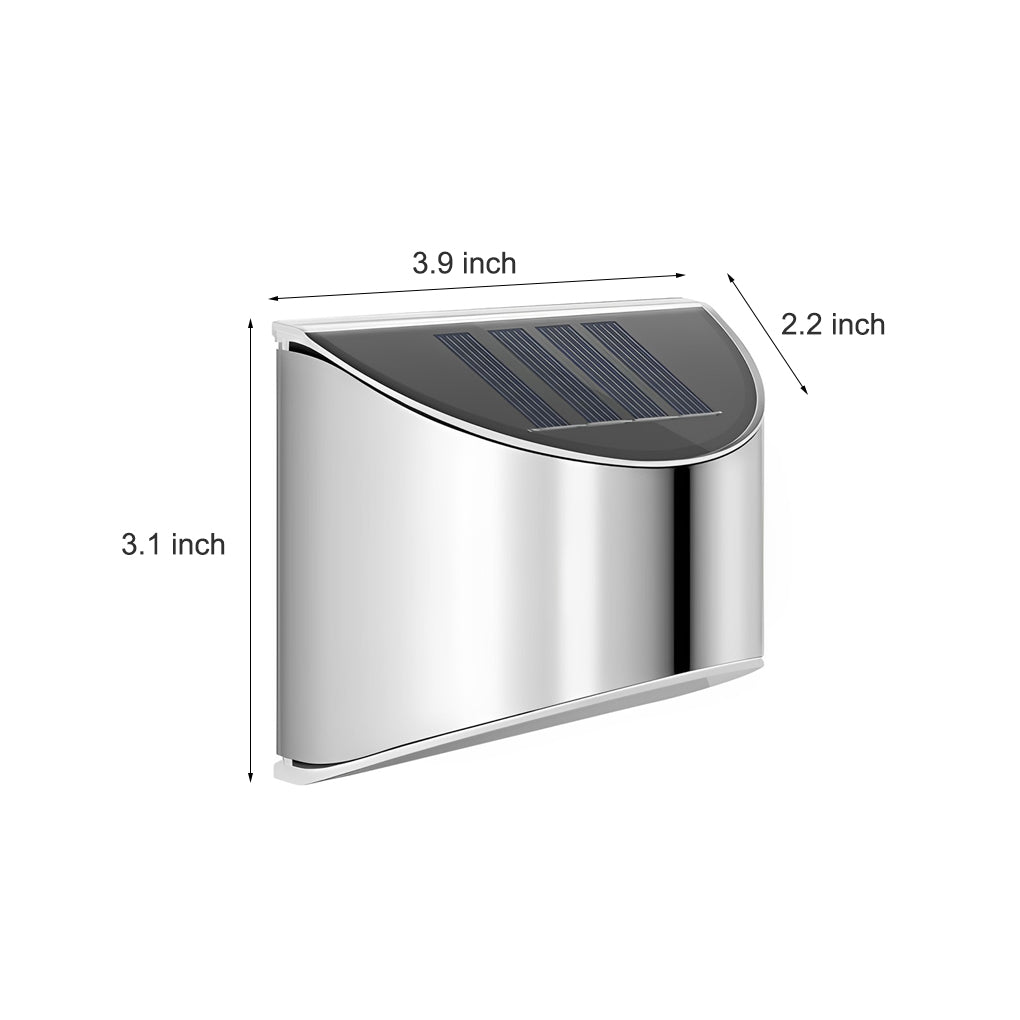 Minimalist Solar Outdoor Wall Sconce — Stainless Steel, IP44 Waterproof, 3000K / 6000K