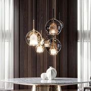 Hand-Blown Glass Ball Mini Pendant — Electroplated Iron, G9, 3000K Warm, 3 Sizes