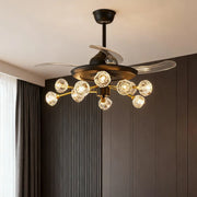 Norse Crystal Invisible Ceiling Fan with Multiple Lights Luxe