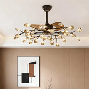 Minimalist Luxury Glam Ceiling Fan with Artistic Light Fixture Luxe