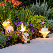 Solar Gnome Garden Novelty Lights — Resin, LED, Dusk-to-Dawn, IP44, 4 Designs