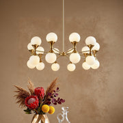 Bubble Glass Chandelier — Full Copper, Gold Finish, G9 Multi-Light, 36" Adjustable