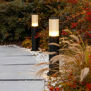 Cylindrical Outdoor Bollard Path Light — Aluminum & Acrylic, E27, IP65, 3 Heights (16", 24", 31")