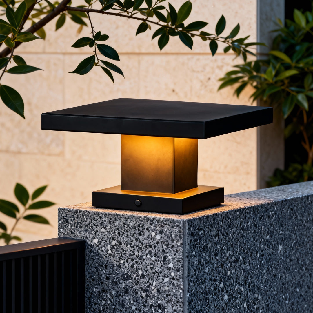 LED Gate & Fence Pillar Light — Die-Cast Aluminum, Solar or Hardwired, IP55, 4 Sizes
