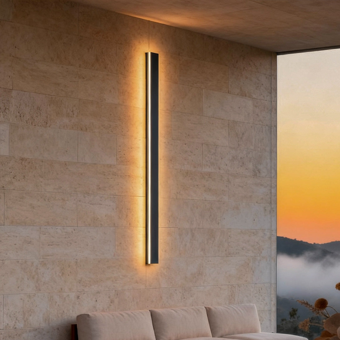 dimmable rgb black minimalist long led linear wall lights