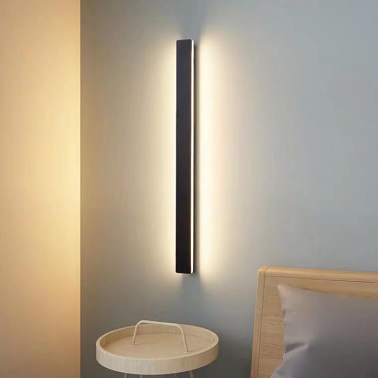 Linear Outdoor Wall Sconce — Black Metal, LED, IP65 Weatherproof, 20W–40W, Warm White 3200K