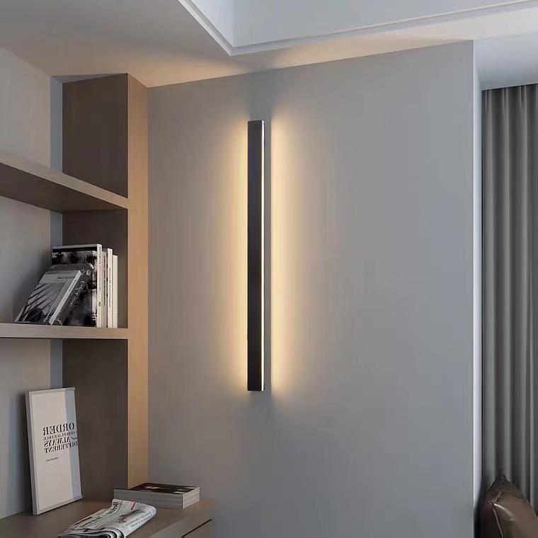 Linear Outdoor Wall Sconce — Black Metal, LED, IP65 Weatherproof, 20W–40W, Warm White 3200K