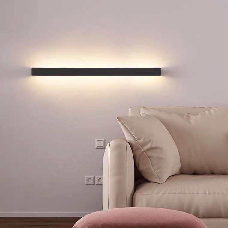 Linear Outdoor Wall Sconce — Black Metal, LED, IP65 Weatherproof, 20W–40W, Warm White 3200K