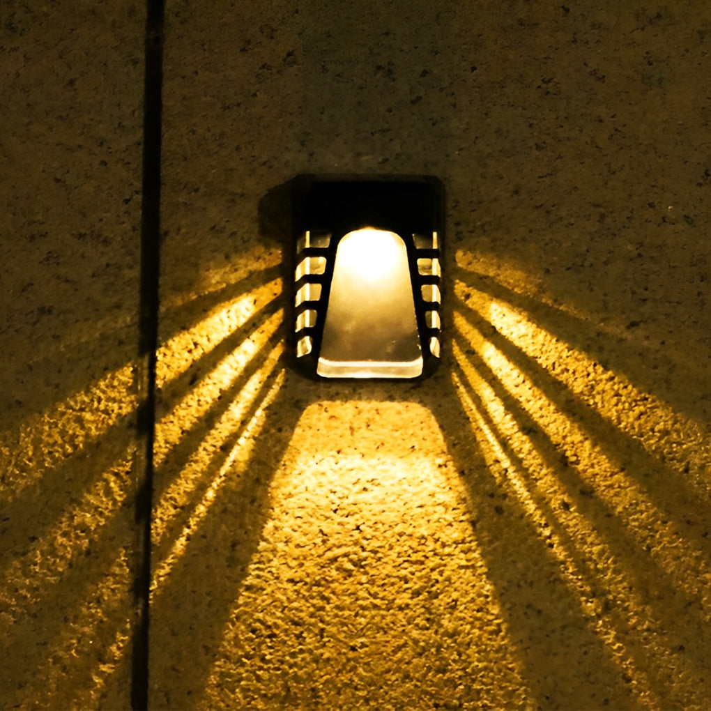 Modern Black Solar Outdoor Wall Sconce — ABS, LED, IP65 Weatherproof, Auto On/Off