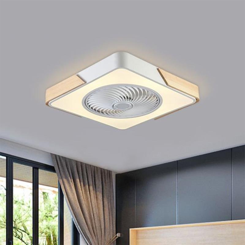 21'' Bladeless LED Round Square Flush Mount Ceiling Fan Lights