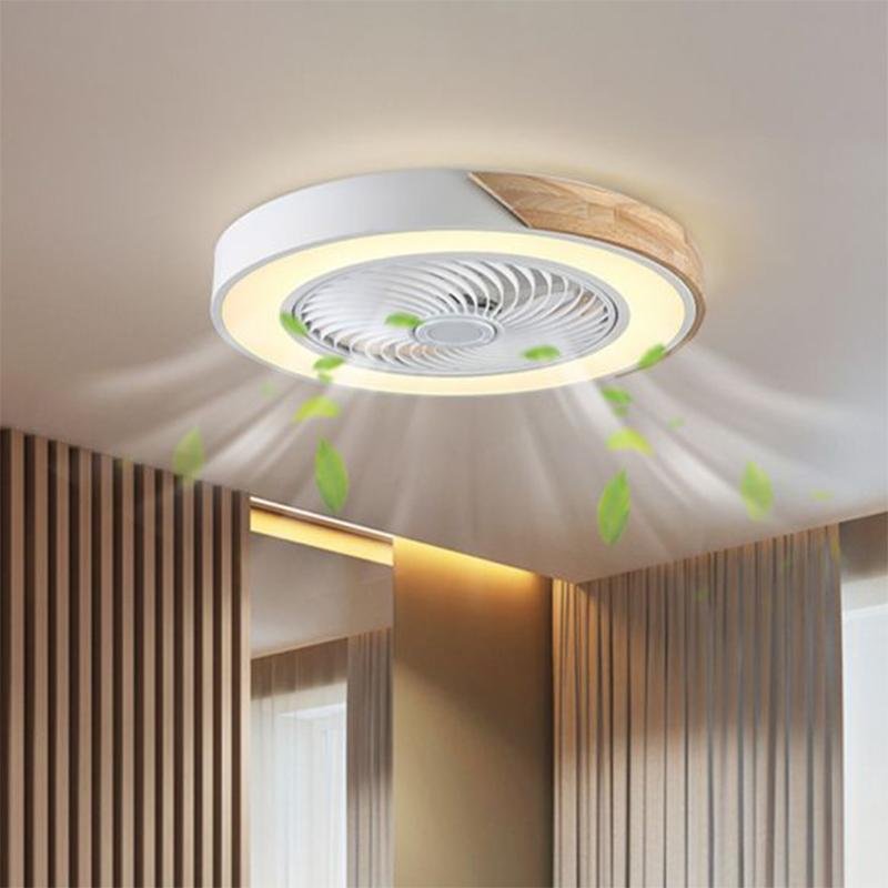 21'' Bladeless LED Round Square Flush Mount Ceiling Fan Lights