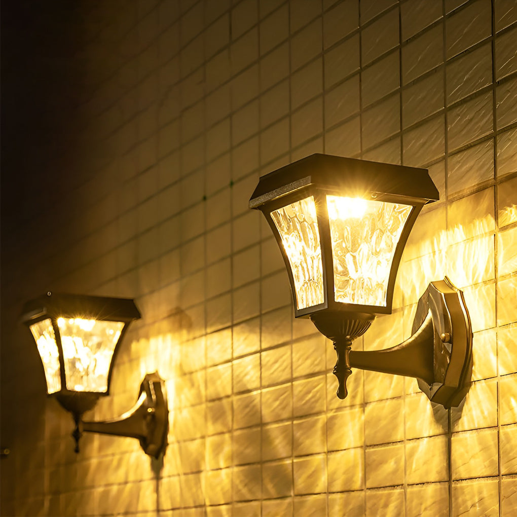Modern Outdoor Solar Wall Sconce — Die-Cast Aluminum, LED, Touch Control, 360° Waterproof, 9"W