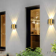 Modern Up/Down Outdoor Wall Washer — Aluminum, LED 3000K, IP65, 4W–10W, Black or Gold