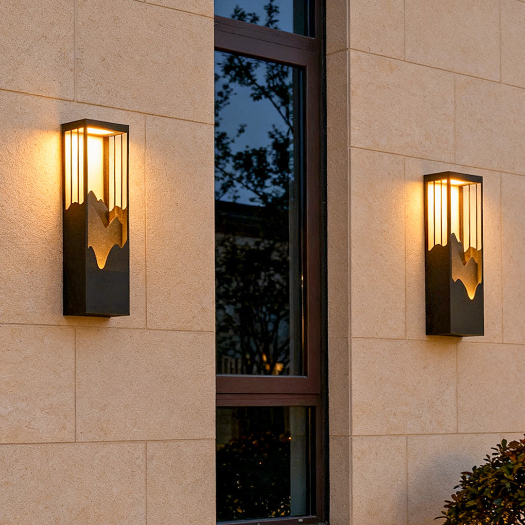 waterproof solar wall lamp with mountain scenery led up and down lighting for porches