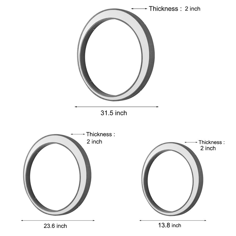 Circular Moon Outdoor Wall Sconce — Stainless Steel, LED, IP65 Weatherproof, 20W / 36W / 60W