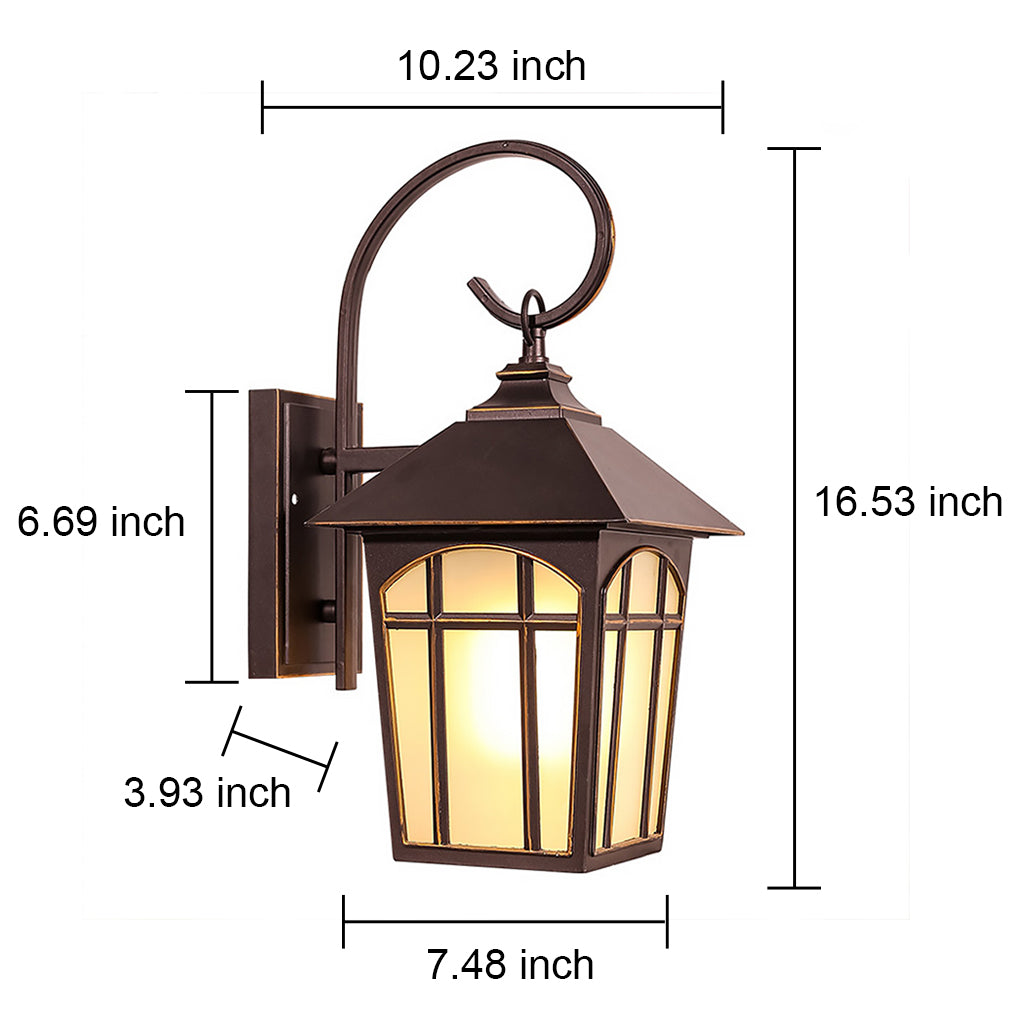 Modern Retro Outdoor Wall Sconce — Iron and Glass, IP54 Weatherproof, 3000K Warm White