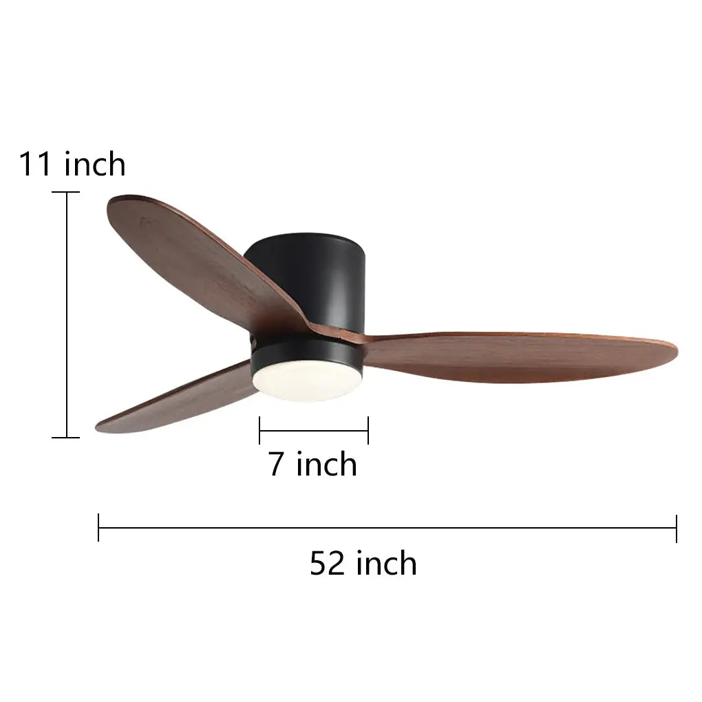 Silent Nordic LED Ceiling Fan with Inverter and Integrated Lamp Luxe