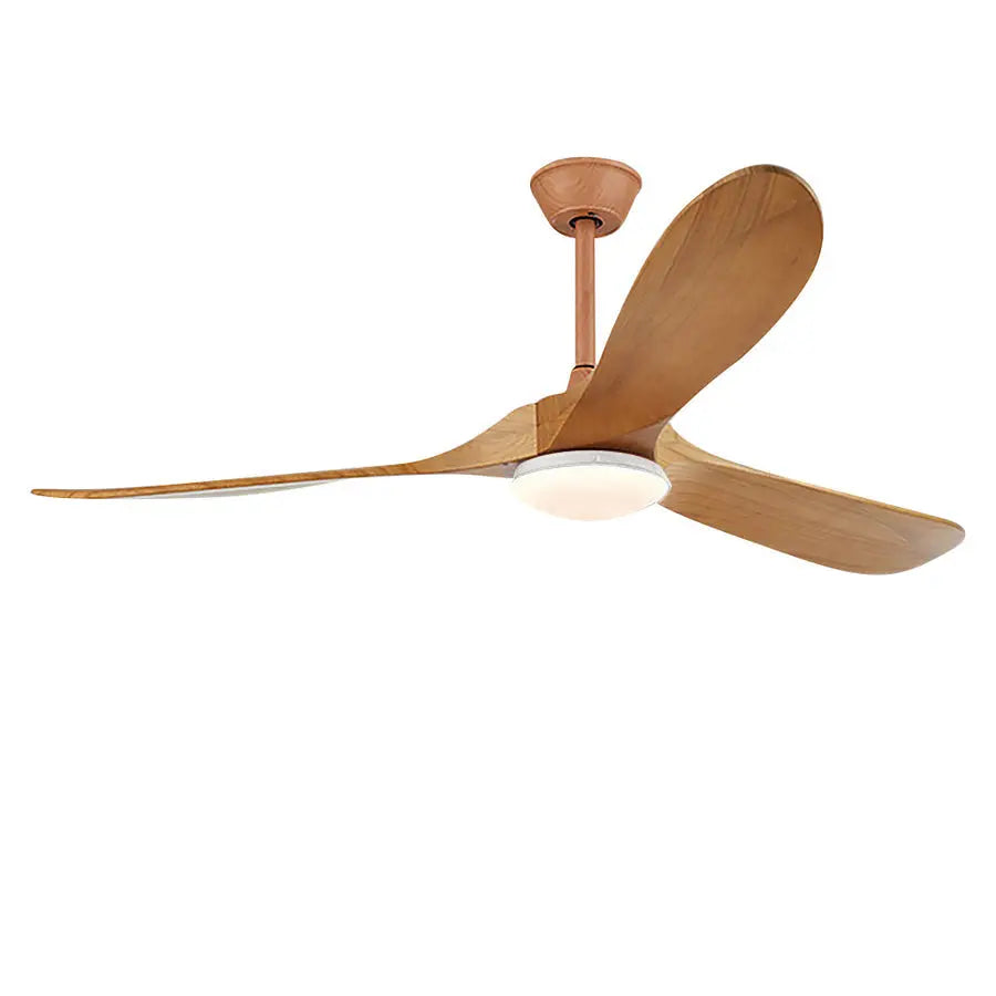 Retro Solid Wood Ceiling Fan with Lights - Silent Dimming and Frequency Conversion Luxe