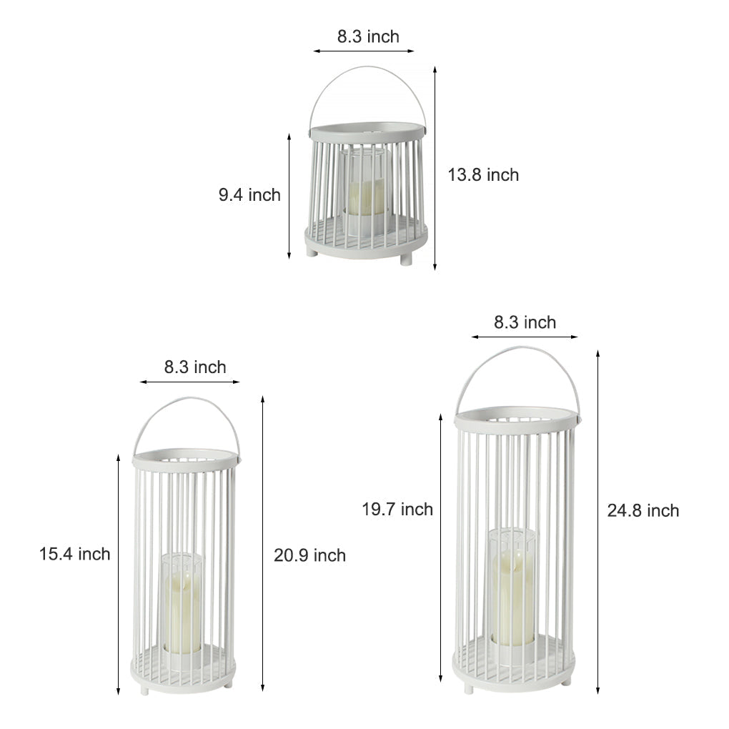 Cage Portable Outdoor Lantern — Galvanized Steel and Glass, Rechargeable, 3000K Warm White, Waterproof