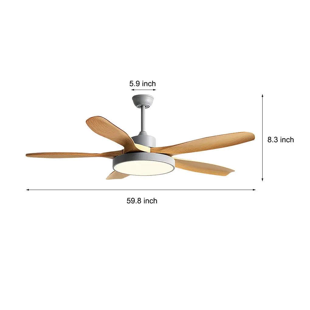 60-Inch Nordic Ceiling Fan with Lights and Remote Control - Silent Inverter Ceiling Fan Lamp Luxe