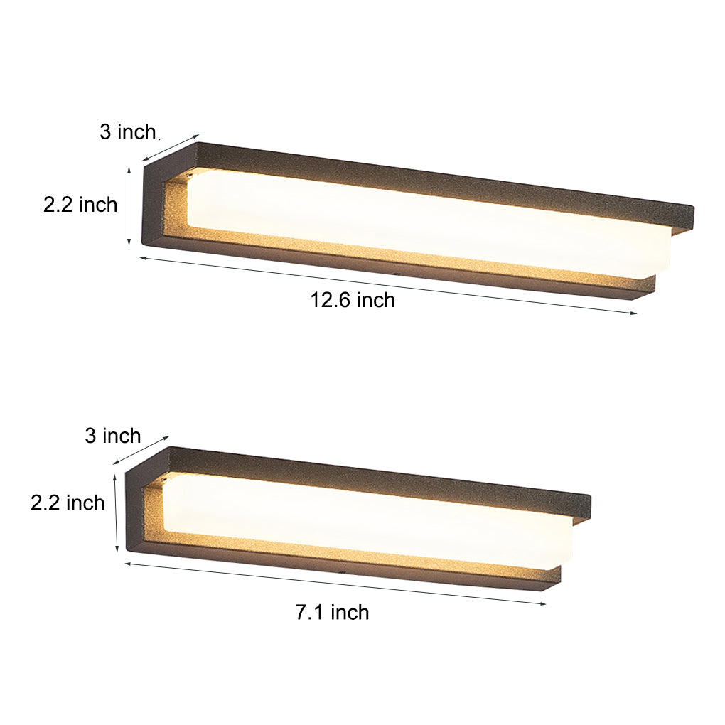 Modern Linear Outdoor Wall Sconce — Stainless Steel & PC, LED 3000K, IP54 Weatherproof