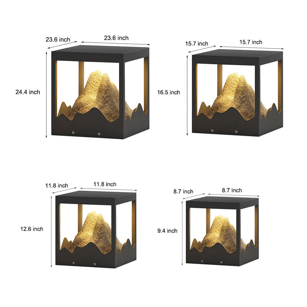 waterproof outdoor solar decorative column light for mountain landscapes