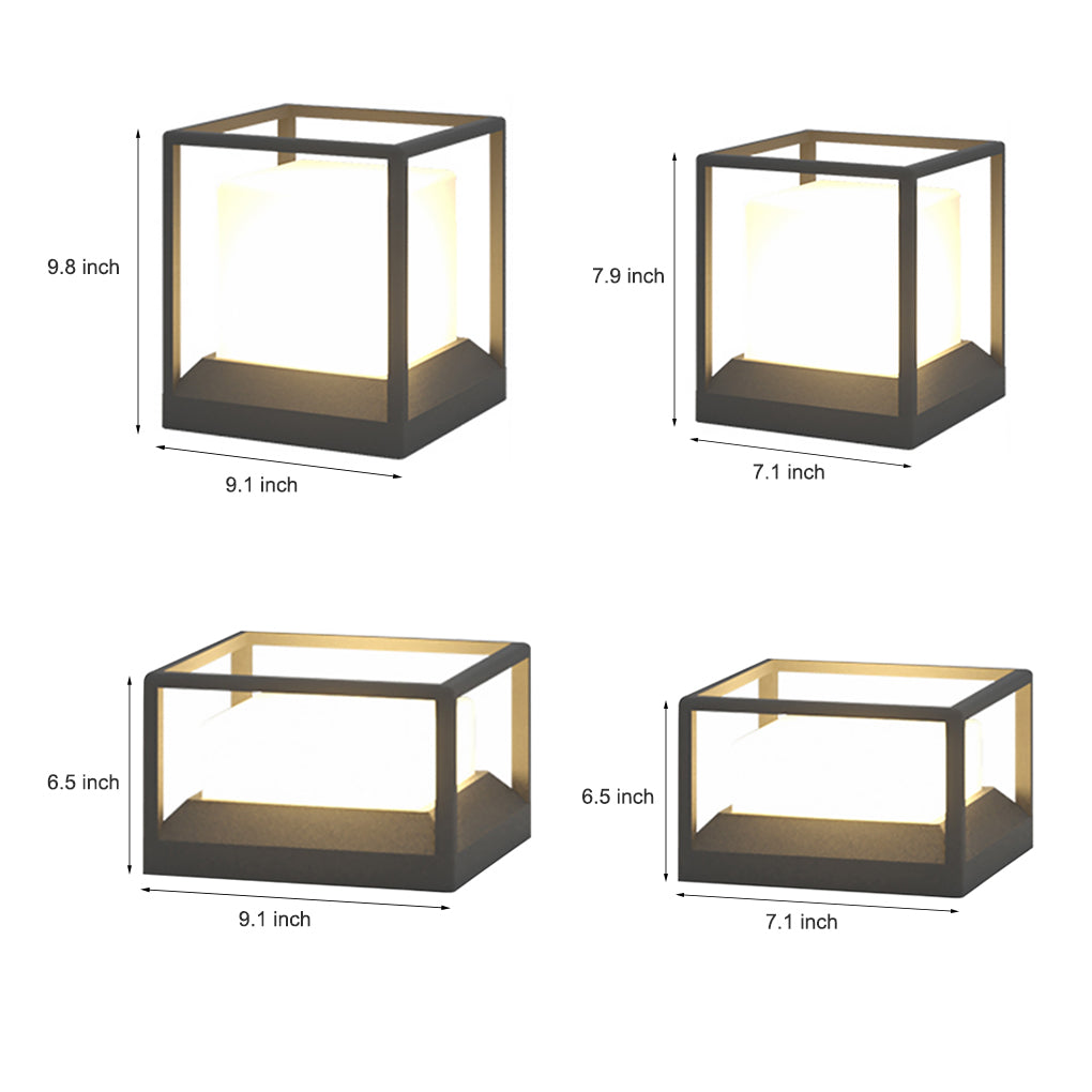 Industrial Outdoor Post Cap Light — Aluminum Alloy & PC, LED E27, 3000K Warm White, IP-Rated Weatherproof