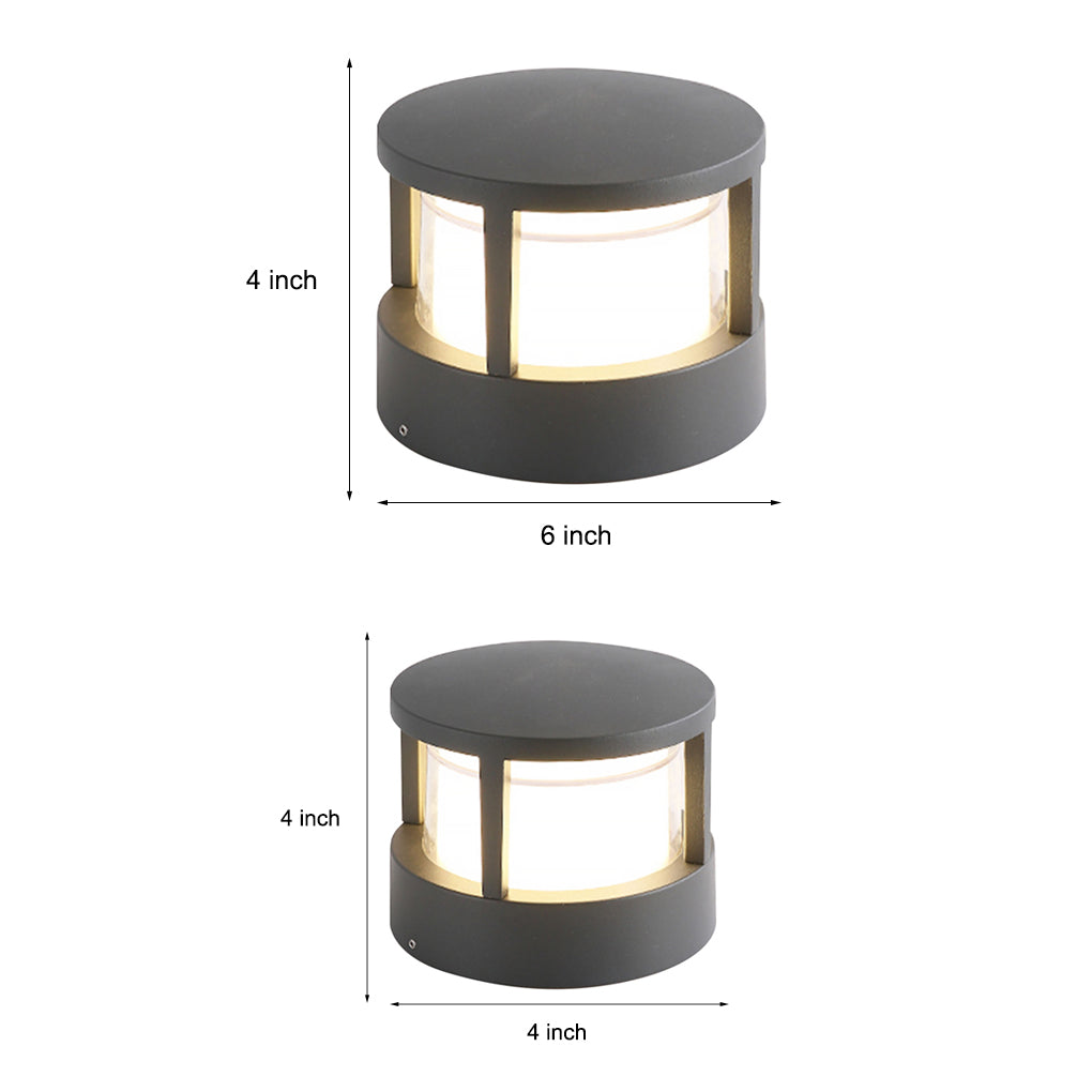 Modern Cylindrical LED Lantern — Aluminum, Multi-Mount, 350lm, 3000K, IP65 Weatherproof