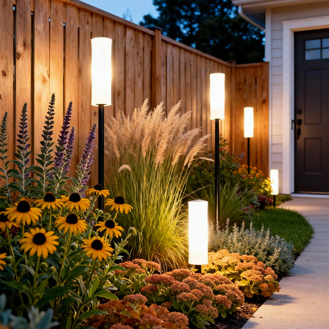 Industrial Outdoor Bollard Light — Aluminum & Acrylic, 9W LED, IP54, DC12V, 24" Height
