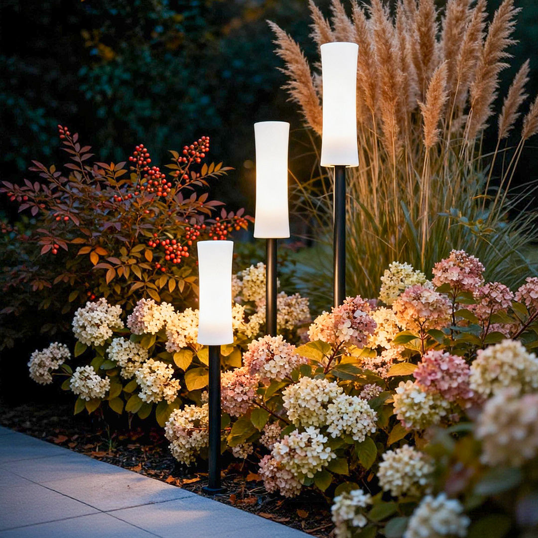 Industrial Outdoor Bollard Light — Aluminum & Acrylic, 9W LED, IP54, DC12V, 24" Height