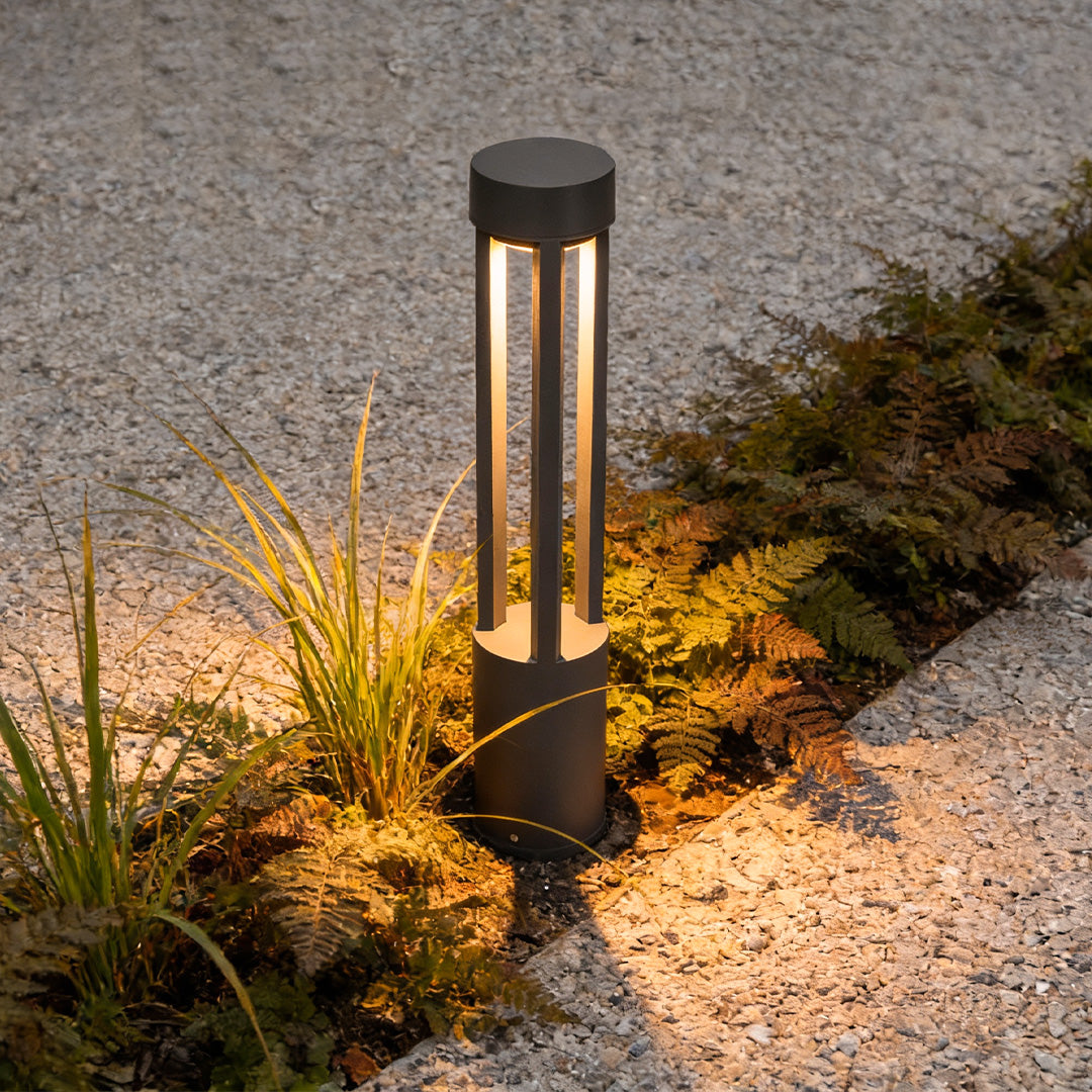 Modern Open-Fixture LED Bollard Light — Die-Cast Aluminum, 30W COB, 3000K, IP54 Weatherproof