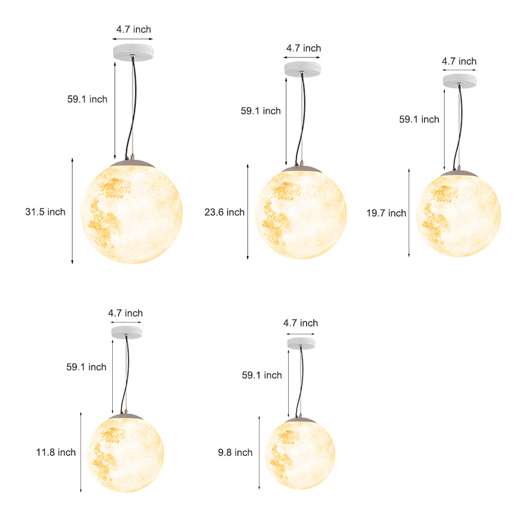 Moon Texture Outdoor Hanging Chandelier — Resin & Glass Fiber, LED 3000K, IP65 Weatherproof