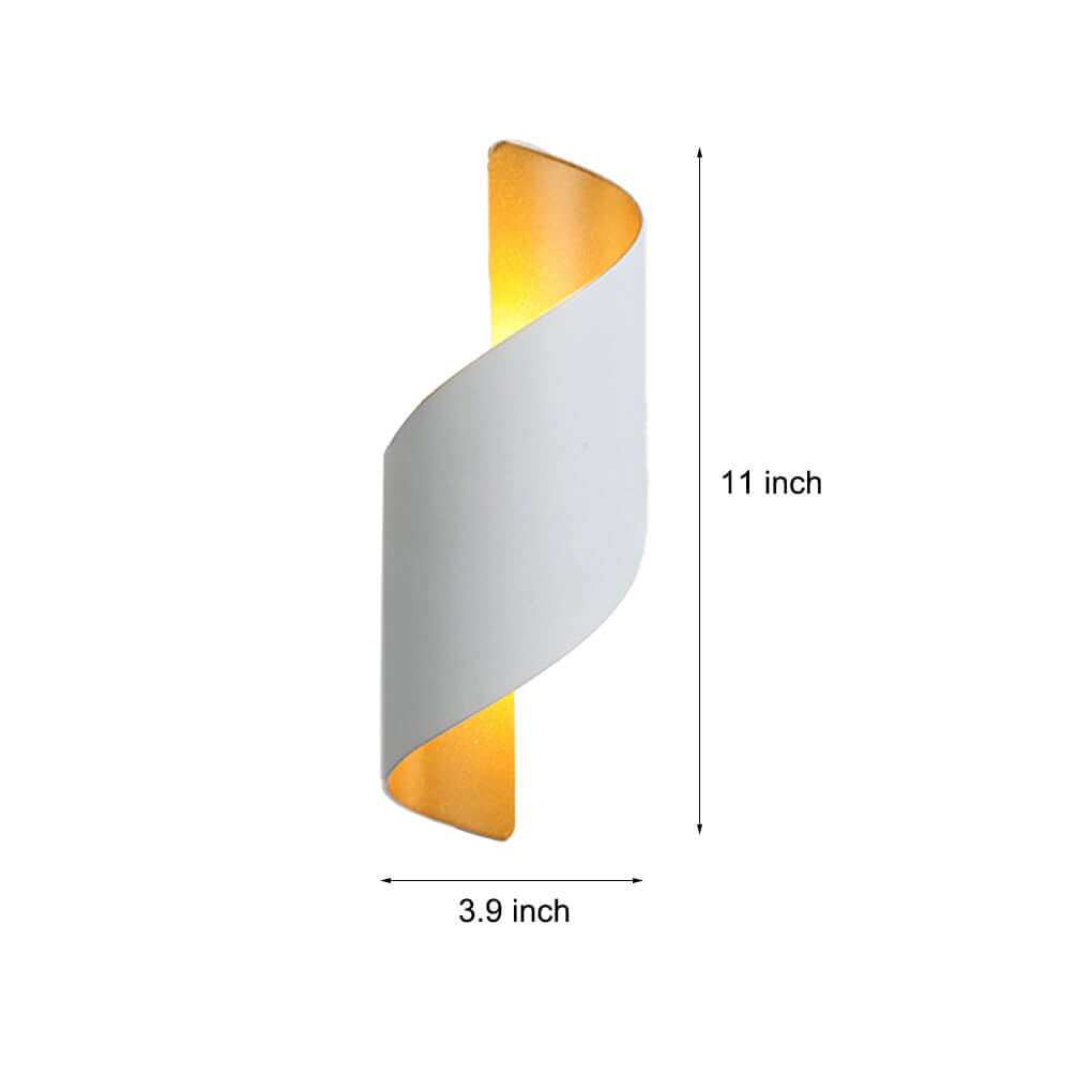 waterproof two way luminous wall light with unique spiral design for aisles and balconies