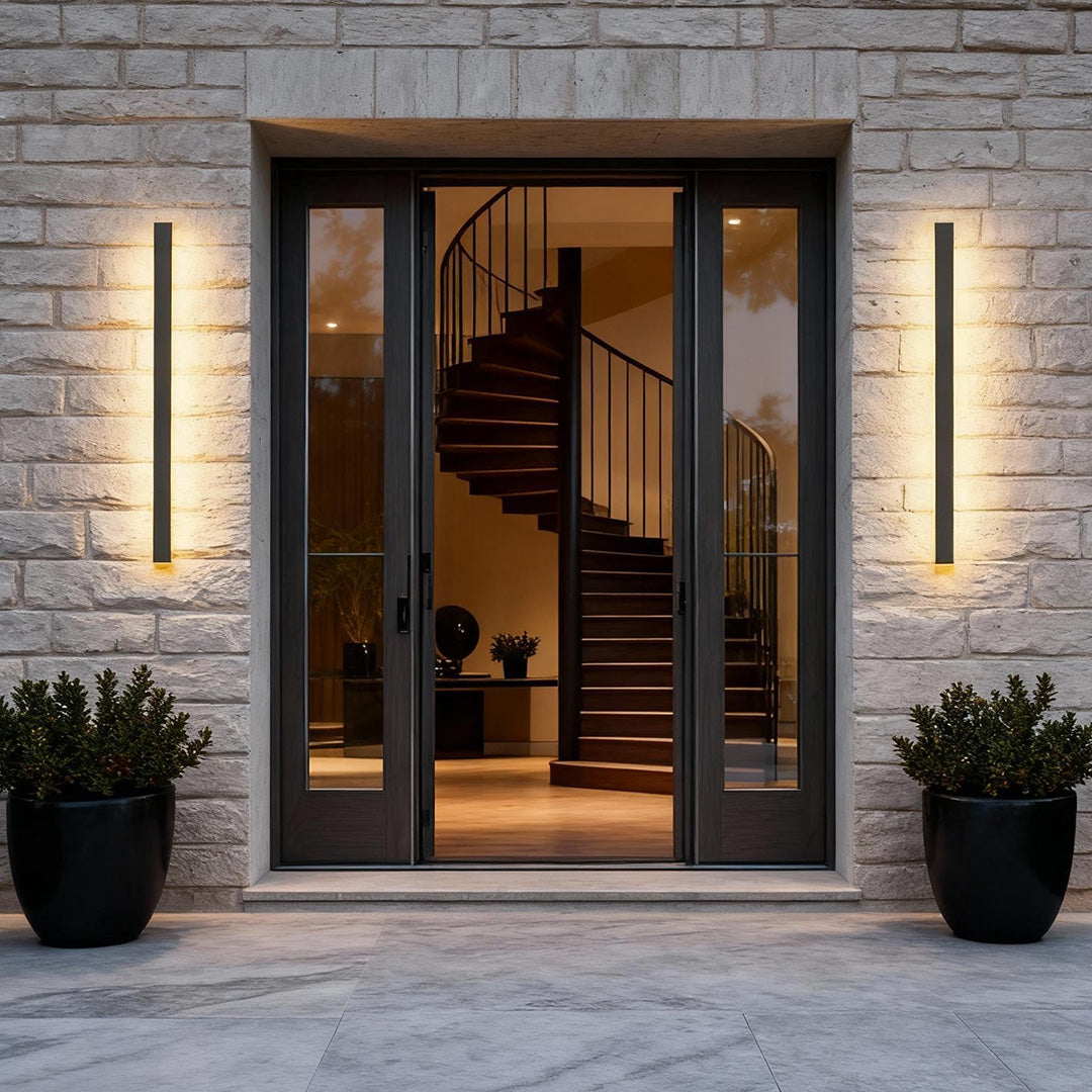 outdoor black long led linear wall lights led lighting solution