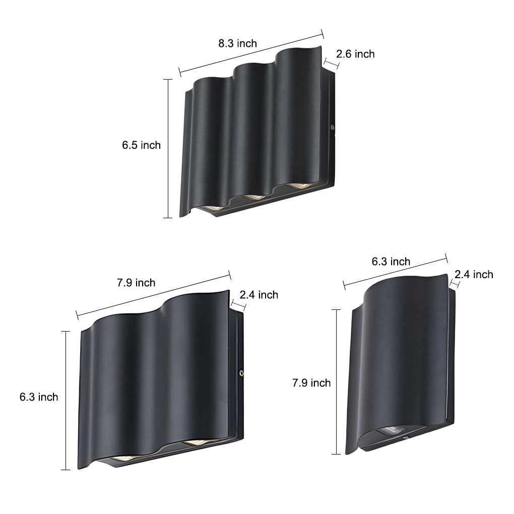 cool led wave wall sconces for outdoor use up and down wall mounted lights