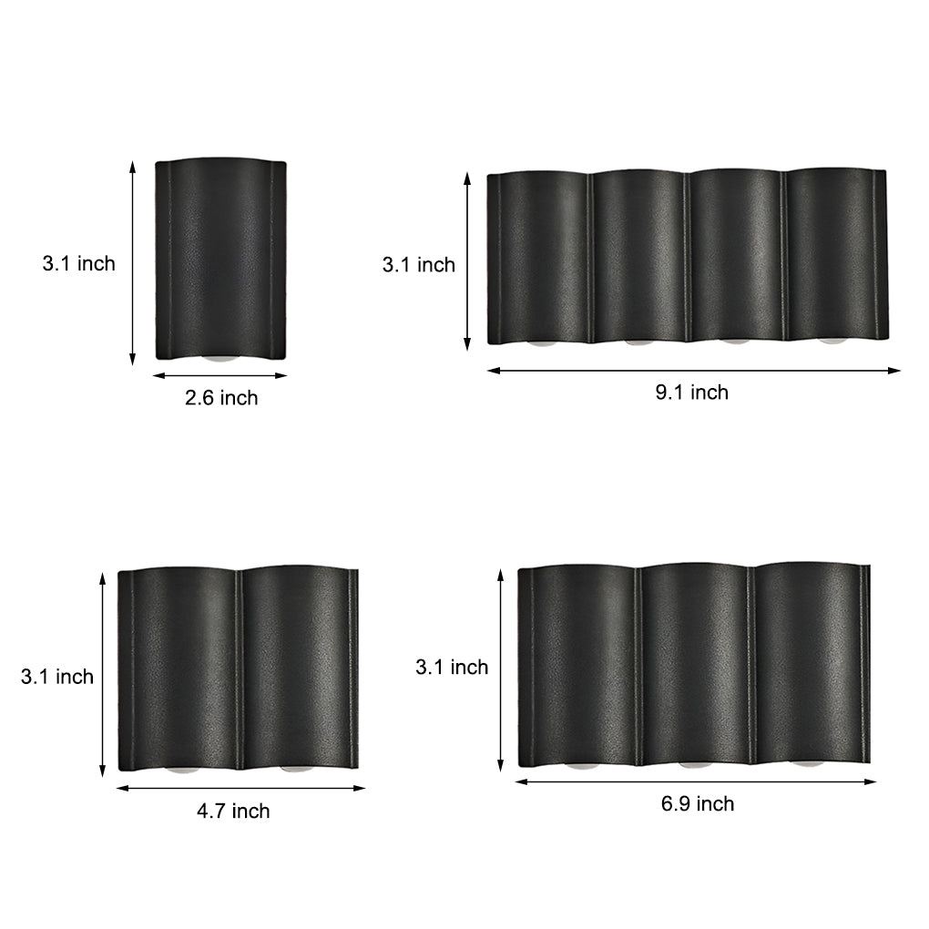 waterproof led outdoor wall sconces with creative wave arc design up and down lights