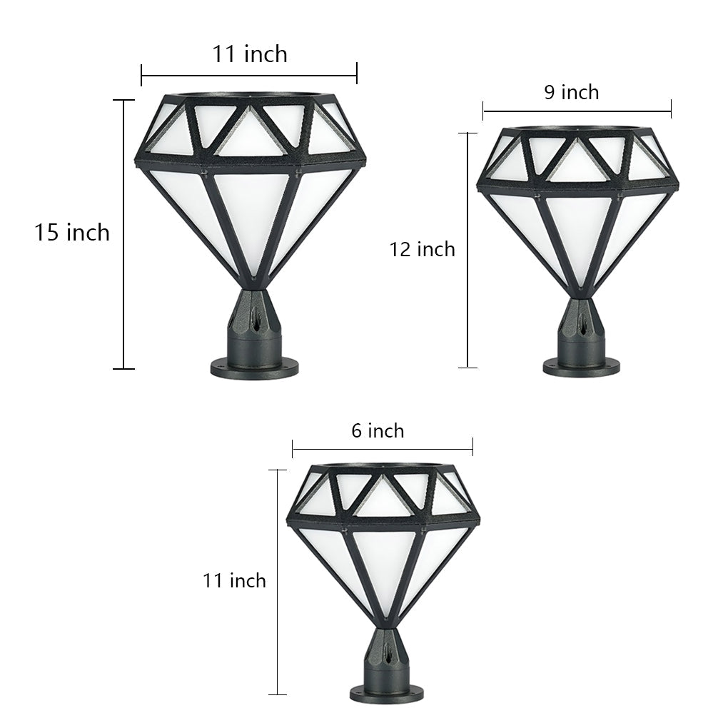 waterproof outdoor diamond shaped led post lights for fences