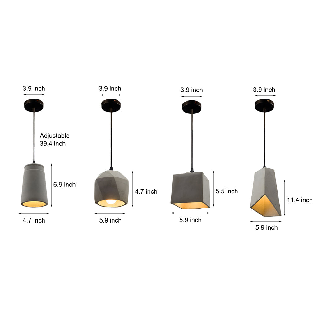 farmhouse chandelier industrial style cement pendant hanging lamp