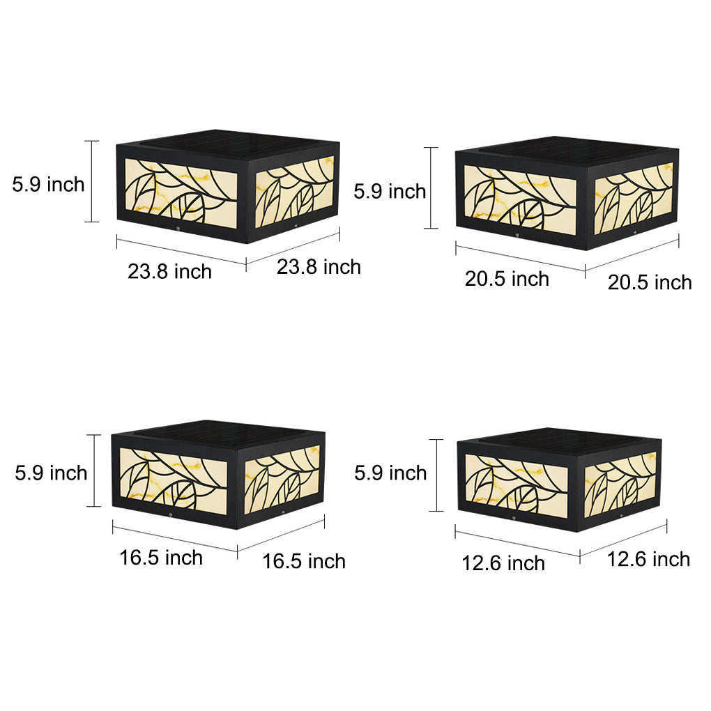 modern square waterproof led solar deck post lights outdoor pillar lighting