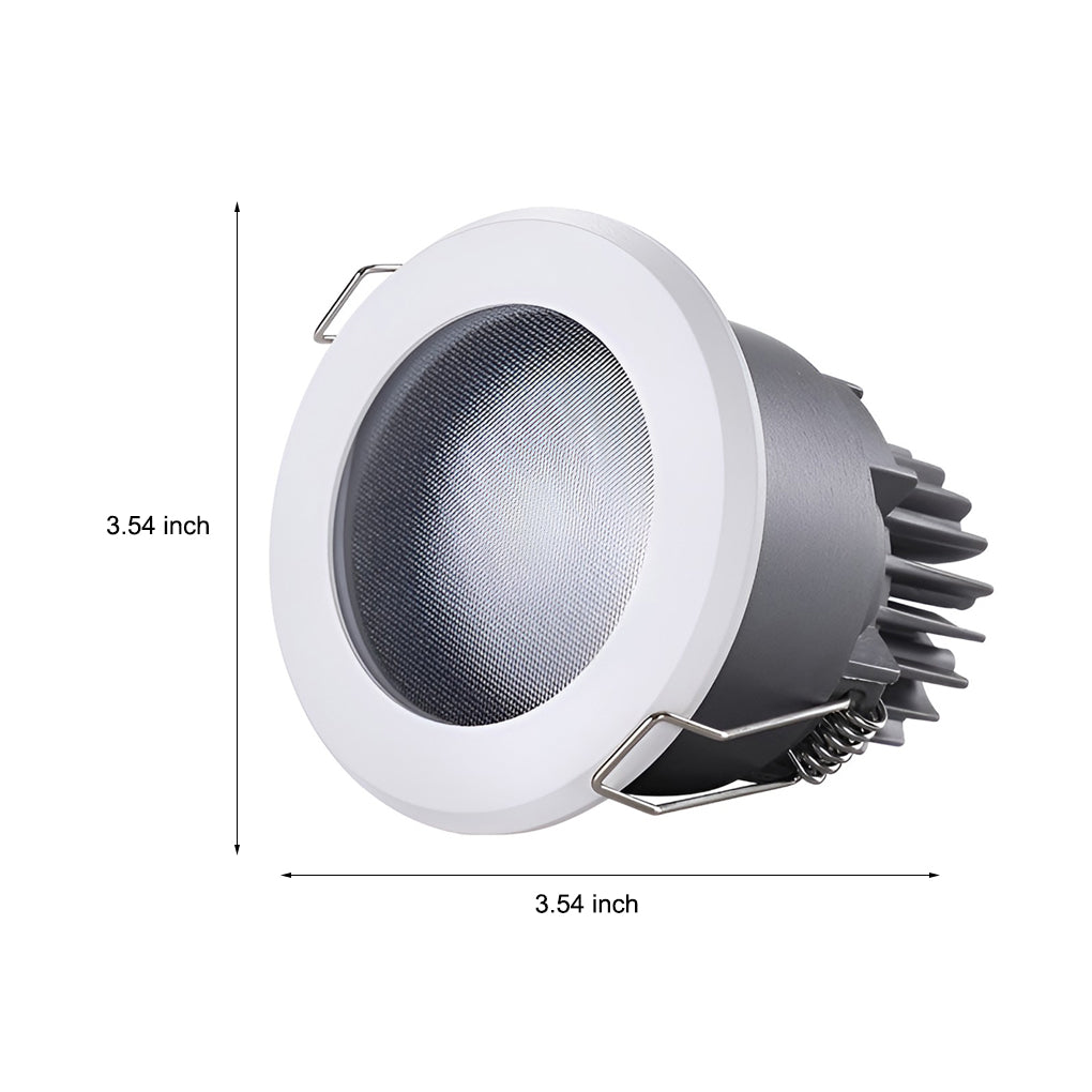 Modern Round Recessed Downlight — COB LED, IP65 Waterproof, 10W / 12W, 3.54" Diameter