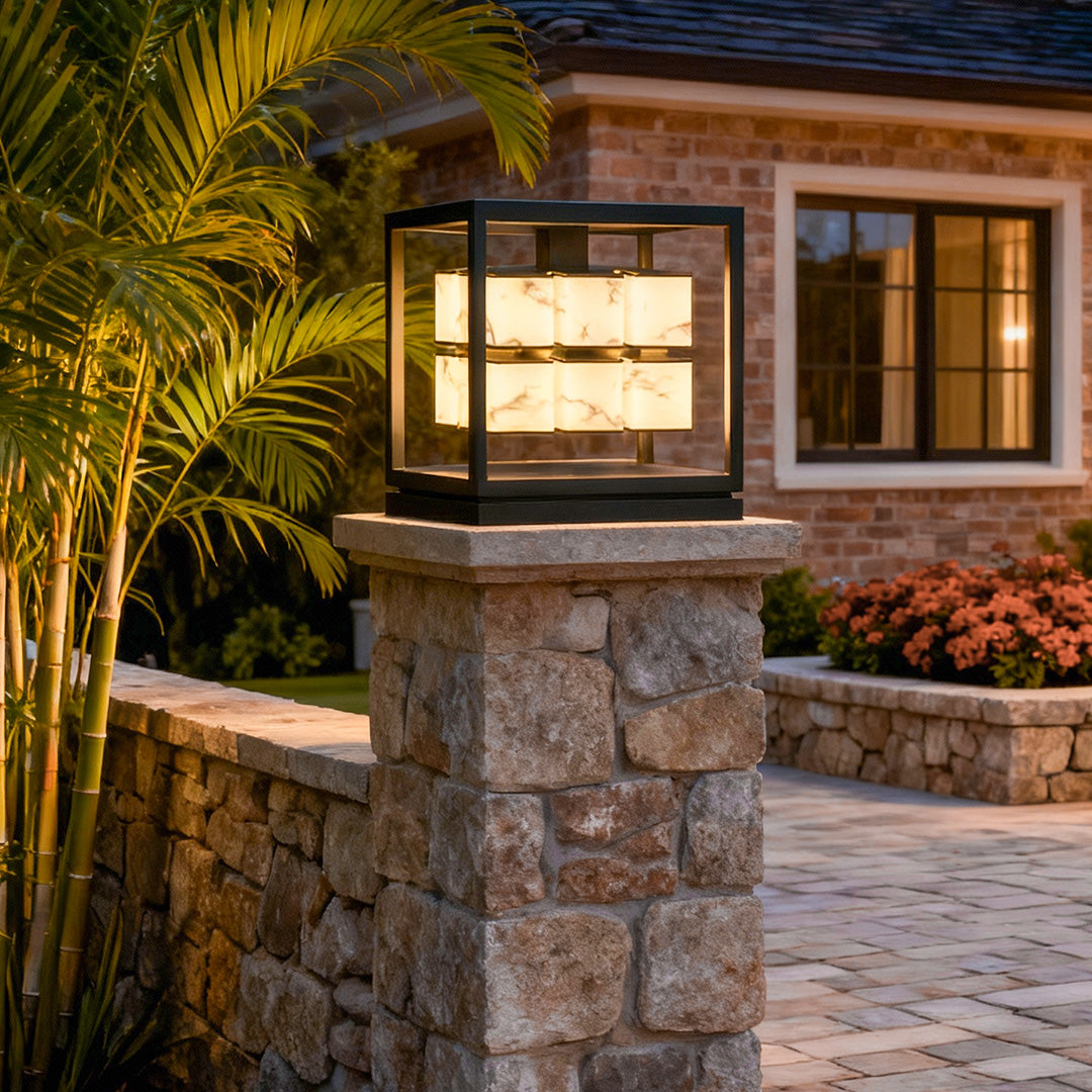 Modern Square Solar Deck Post Cap Light — Stainless Steel & PC, LED, IP65 Weatherproof, Warm White 3000K