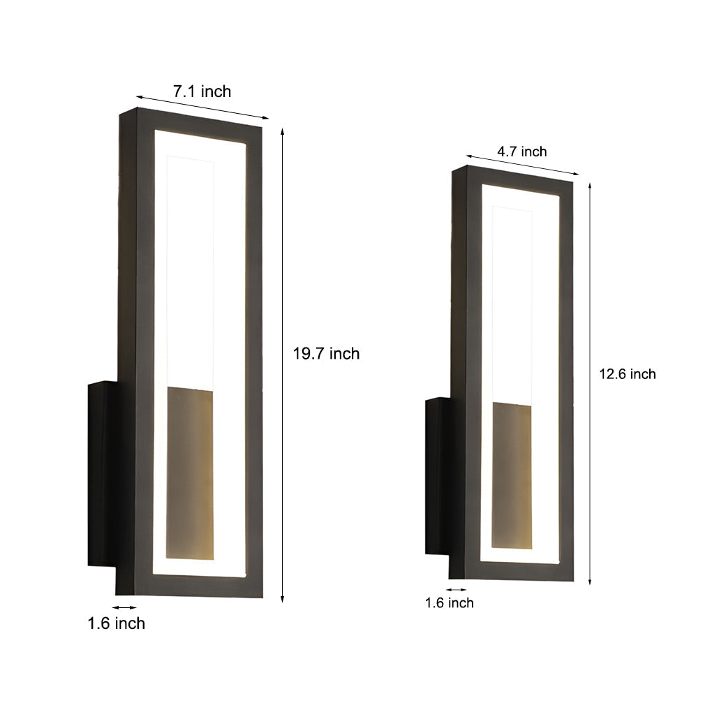 Modern Rectangular LED Wall Sconce — Aluminum & Acrylic, 16W / 28W, 3000K / 6000K