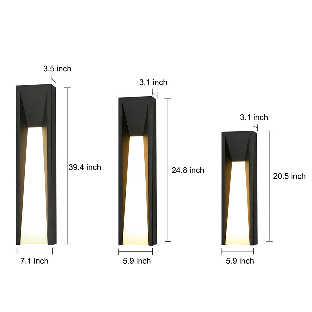 Modern Rectangular Outdoor Wall Sconce — Stainless Steel & Acrylic, 20W LED, 3200K, Hardwired, IP Weatherproof
