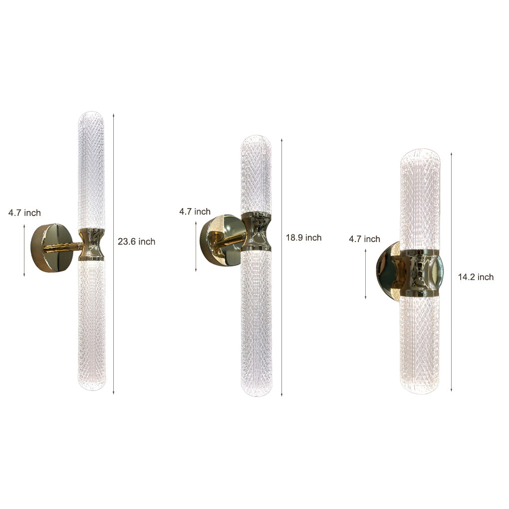 Modern Minimalist Up/Down Wall Sconce — Acrylic & Hardware, LED 8W, Three-Step Dimming, 3000K/4000K/6000K