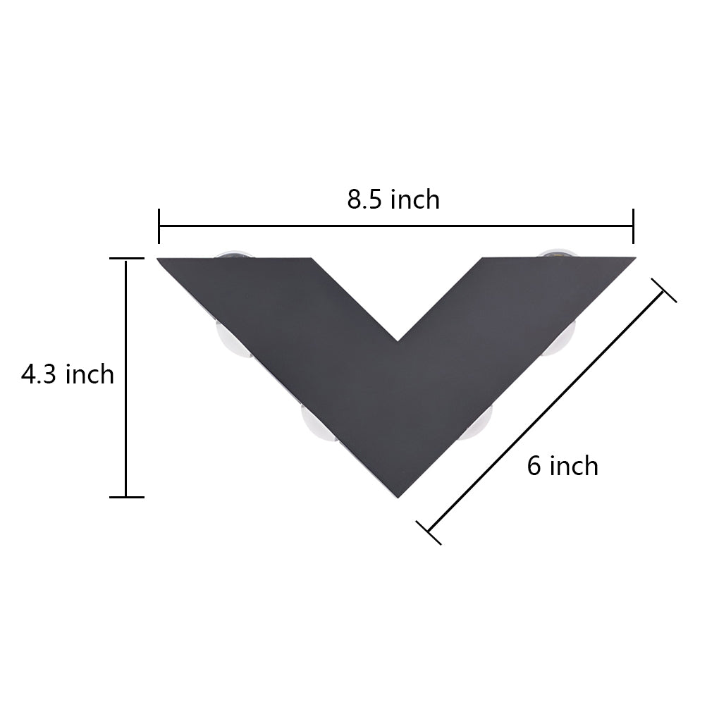 V-Shaped Up/Down Outdoor Wall Sconce — Black Aluminum, LED 6W, IP65 Weatherproof